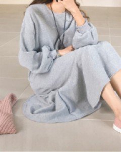 크리미 기모 프릴 롱원피스 #35604