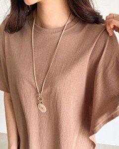 써클 자개 롱 목걸이 #86098