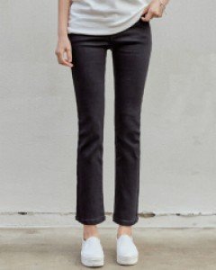 키작/보통/키큰 밴딩 일자핏 블랙진 #76088