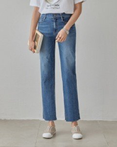 히든밴딩 일자핏 포인트 데님 #76144