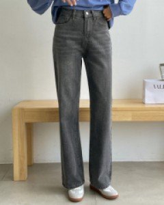 하이웨이스트 일자핏 블랙진 #79249