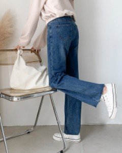 빈티지 컷팅 일자핏 데님팬츠 #79277