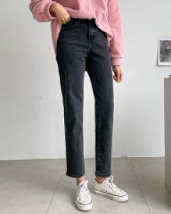 숏/보통/롱 보이프렌드핏 기모 블랙진 #79337