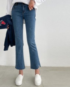 투버튼 기모 부츠컷 데님 #79341