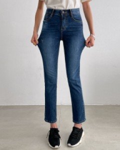 밴딩 일자핏 기모 진 #79352