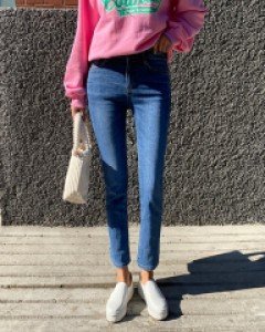 안밴딩 일자핏 데님 팬츠 #79416