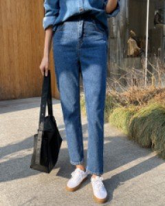 밴딩 일자 배기 데님팬츠 #79405