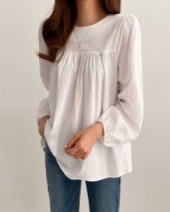 네츄럴 셔링 블라우스 #49165