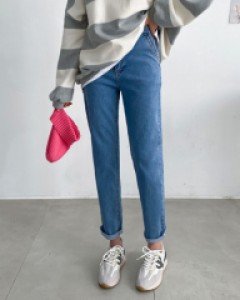 세미 보이핏 밴딩 데님팬츠 #79456