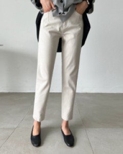 사선핀턱 코튼 팬츠 #79490