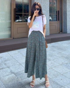 핀턱 밴딩 패턴치마바지 #79657