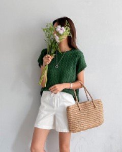 썸머 직사각 라탄백  #86974