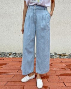 핀턱 와이드 롱 팬츠#79662