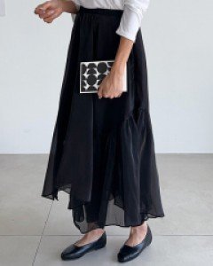 러블리 셔링 언발 스커트 #53184