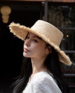 수술 와이드 라피아 챙모자 #86935