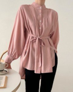 나탈리 언발리본 롱셔츠 #49308