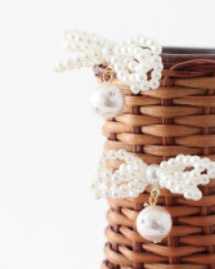 진주 리본볼 귀걸이 #87199