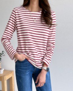 기본 스트라이프 긴팔 티셔츠 #110566