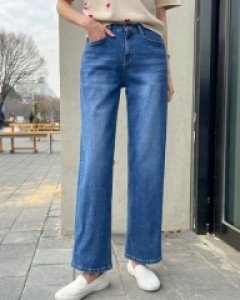 신축성 좋은 밴딩 일자핏 데님 팬츠 #79973