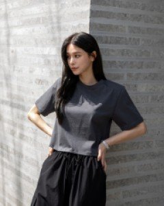 무드 어깨패드 크롭티 #110663