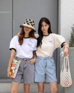 숏/롱 비죠 데님반바지 #710039