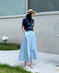 린넨 핀턱 뒷밴딩 큐롯 팬츠 #710076