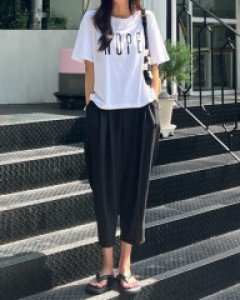 더블핀턱 밴딩 배기 팬츠 #710096