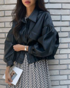 루즈핏 라이더 레더 자켓 #66315