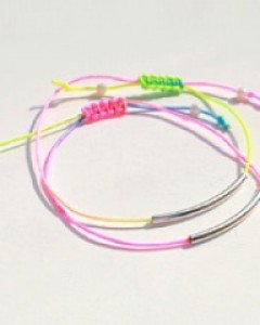 [SALE] [실버] 슬림 핏 네온 파이프 팔찌