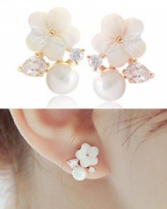 [당일출고][클립] 러빙 W 플라워 귀걸이