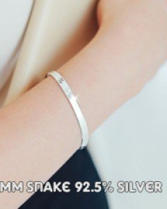 [당일출고] [실버] 4mm 스네이크 체인 팔찌