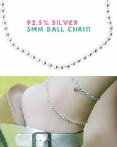[실버] 3mm 볼 발찌
