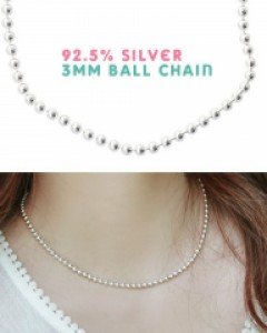 [실버] 3mm 볼 목걸이