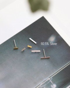 [SALE][실버] 더블 스틱 귀걸이