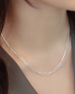 [당일출고][실버] 5라인 유니크 목걸이