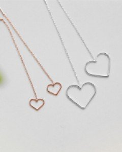 [당일출고] [실버] 레볼루션 하트 롱 귀걸이