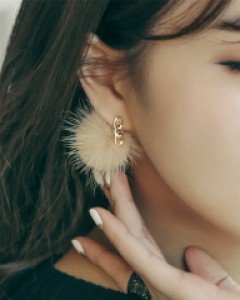 [균일가전] 체인 밍크 귀걸이