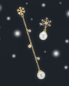 [은침] 언발 스노우 드롭 귀걸이