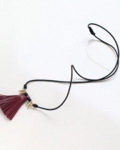 [SALE] 스터드 가죽 태슬 목걸이