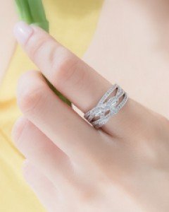 파멜라 리본 큐빅 반지