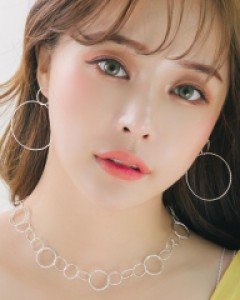 [실버] 다이아몬드 컷팅 링 귀걸이