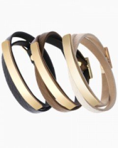 엔디 2라인 가죽 팔찌