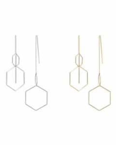 더블 헥사 드롭 귀걸이