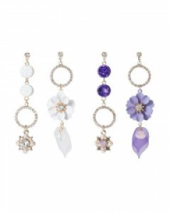 데미 플라워 언발 귀걸이