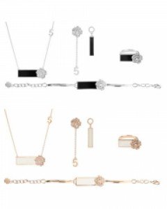 [목걸이+귀걸이+팔찌+반지] 로사리오 플라워 세트