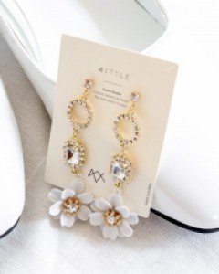 블루밍 플라워 드롭 귀걸이
