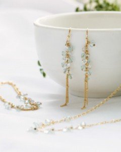 [귀걸이+목걸이+팔찌] 포레 크리스탈 세트