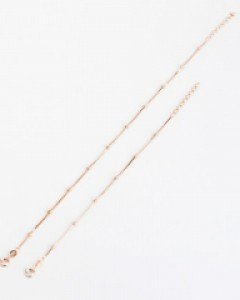 [팔찌+발찌] [실버] 슬림 큐브 체인 세트