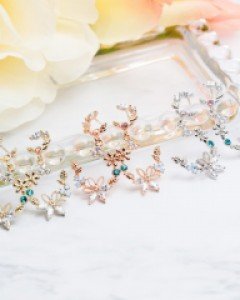 [은침] 문 플라워 큐빅 귀걸이