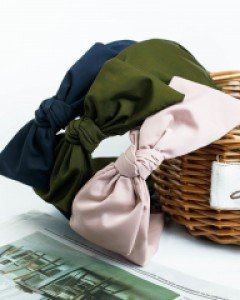 노디 리본 와이드 헤어밴드